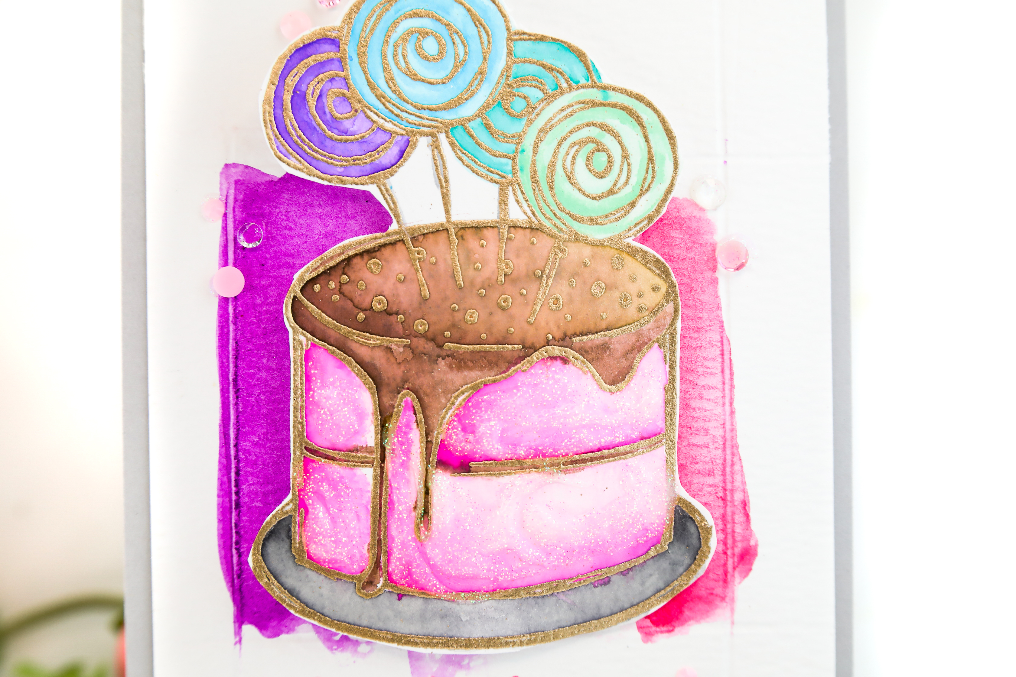 watercolor birthday cake